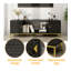 Meuble télé 70 po, meuble multimédia en bois robuste avec rangement et tablettes ouvertes pour le salon, design moderne (noir)-1373303636