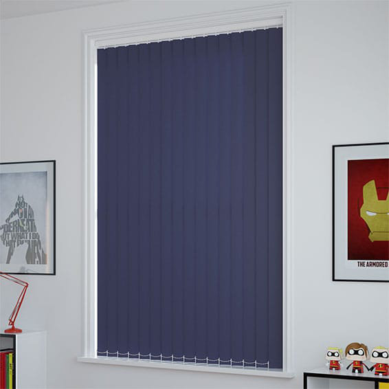Room Darkening Vertical Blind, 145 cm L x 60 cm W, Blue