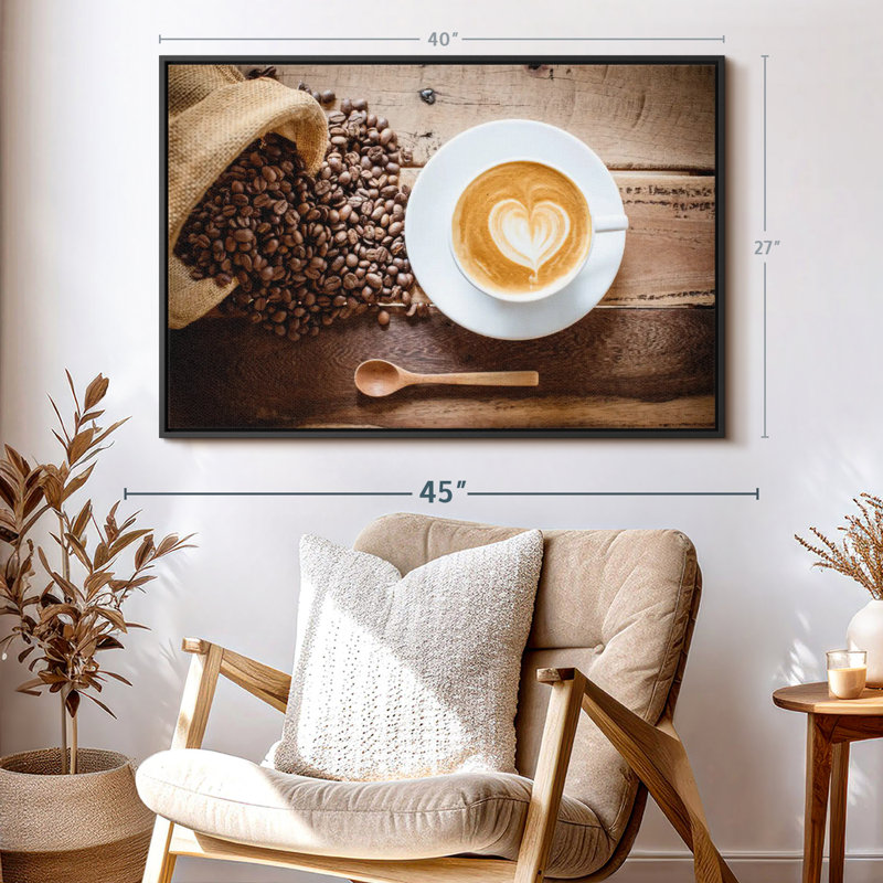 Art mural café au lait, H 27 po x l 40 po