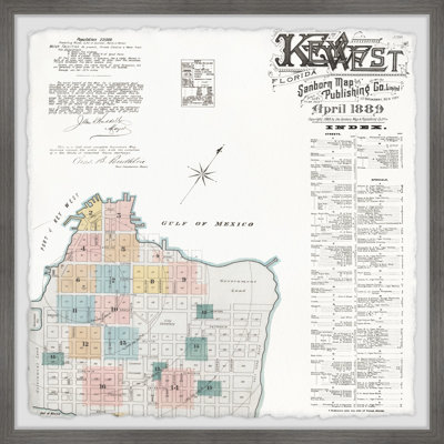 " Vintage Map Of The Key West "