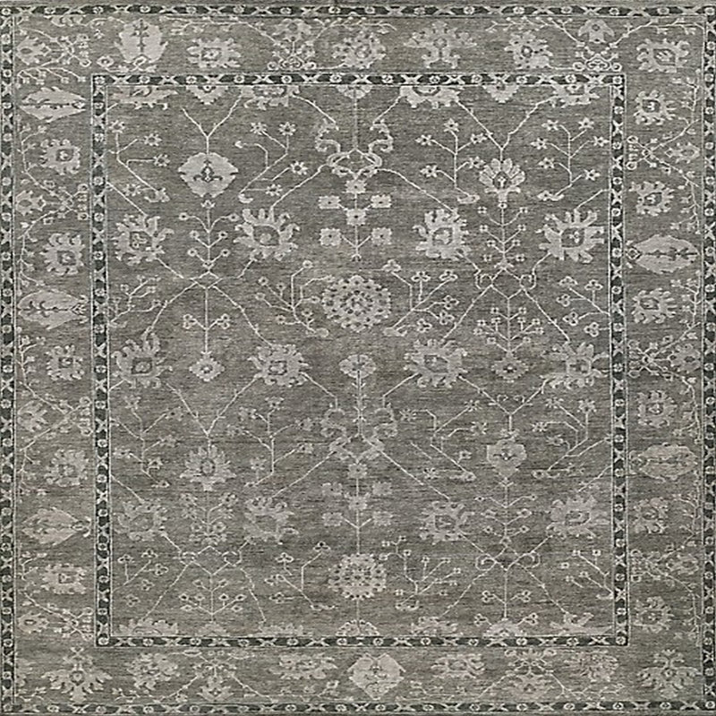 Tapis oriental gris Hardouin, Carré 7 pi