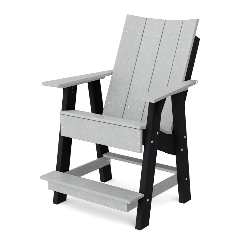 Chaise haute Adirondack contemporaine, Gris clair / noir
