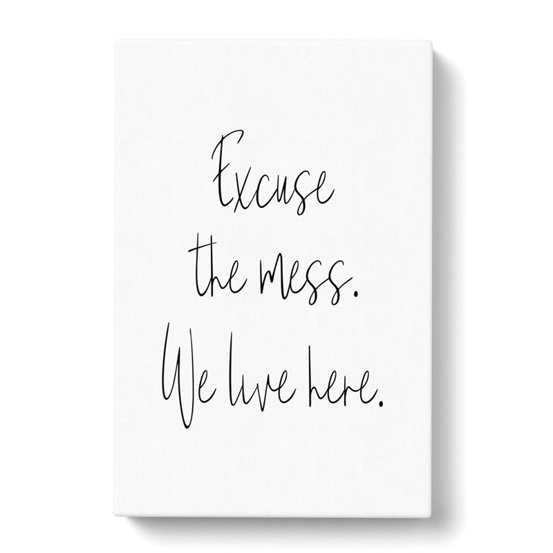 Excuse The Mess - Wrapped Canvas Print, 60cm H x 40cm W x 3cm D