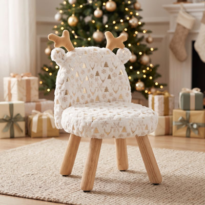 Chaise pour enfant Little Deer avec structure en bois massif et siège rembourré