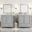 Ensemble de meuble-lavabo gris 60 po avec double meuble-lavabo (séparé), double lavabo en céramique, tablette de rangement et tiroirs séparés (miroir non inclus) - Solution de salle de bain moderne pour salles de bain spacieuses-131576343