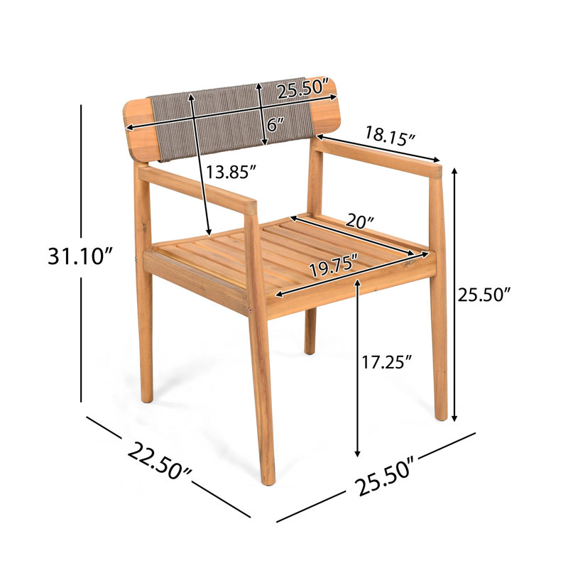 Chaises de salle à manger modernes, Gris / teck