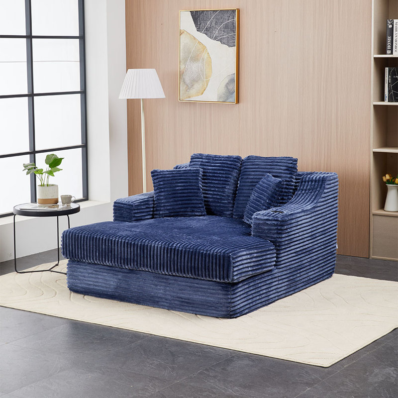 2 Seater Corduroy Sofa, Blue