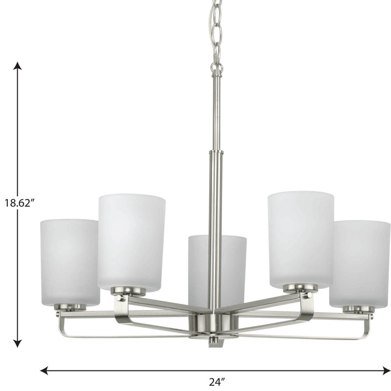 Lustre classique à 5 lumières, Nickel