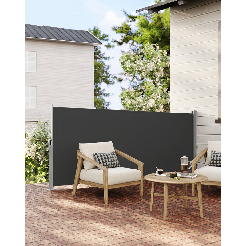 Symple Stuff 8.7cm W x 300cm D Polyester Cover Retractable Patio Awning, Anthracite Grey