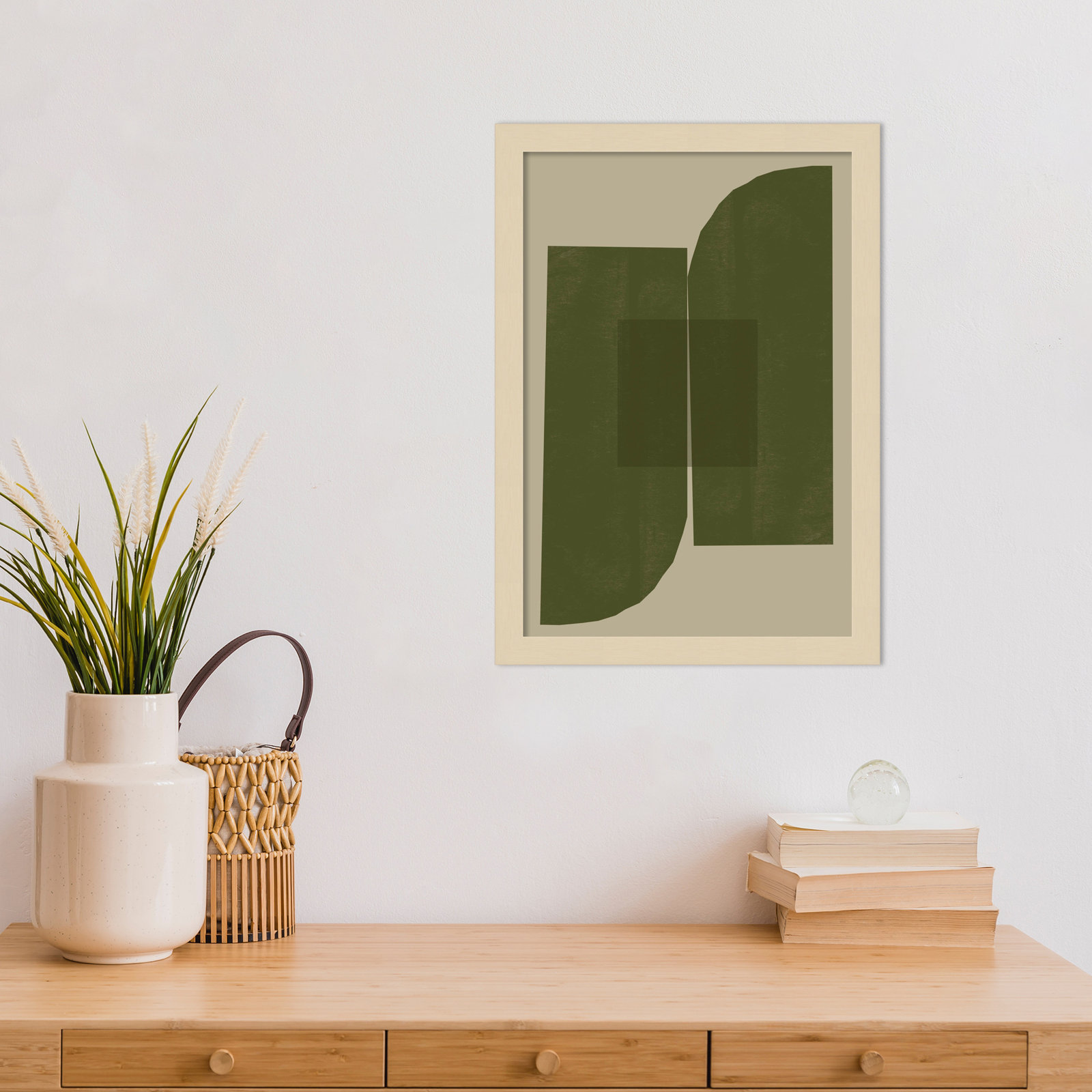 Percey "Green Composition 2" Print, Brown, 17" H x 12" W