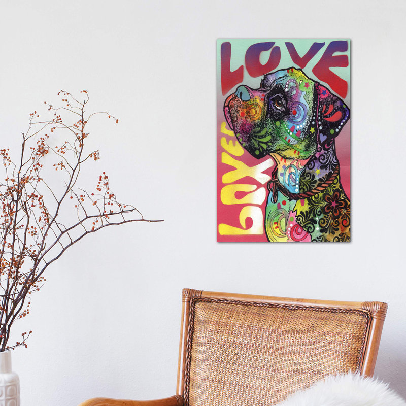 Boxer Love by Dean Russo - Print on Canvas, 20.32 cm H x 30.48 cm W, No Frame