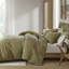 Housse de couette 100% coton 3 pièces pleine / grande délavée gaufrée, douce et vivante, 4 attaches de coin lustrées, pré-fraîcheur, qualité-121248367