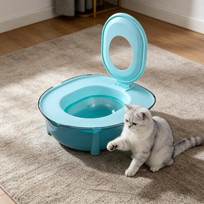 Dispositif d'entraînement pour toilette à chasse d'eau Kitty, bleu