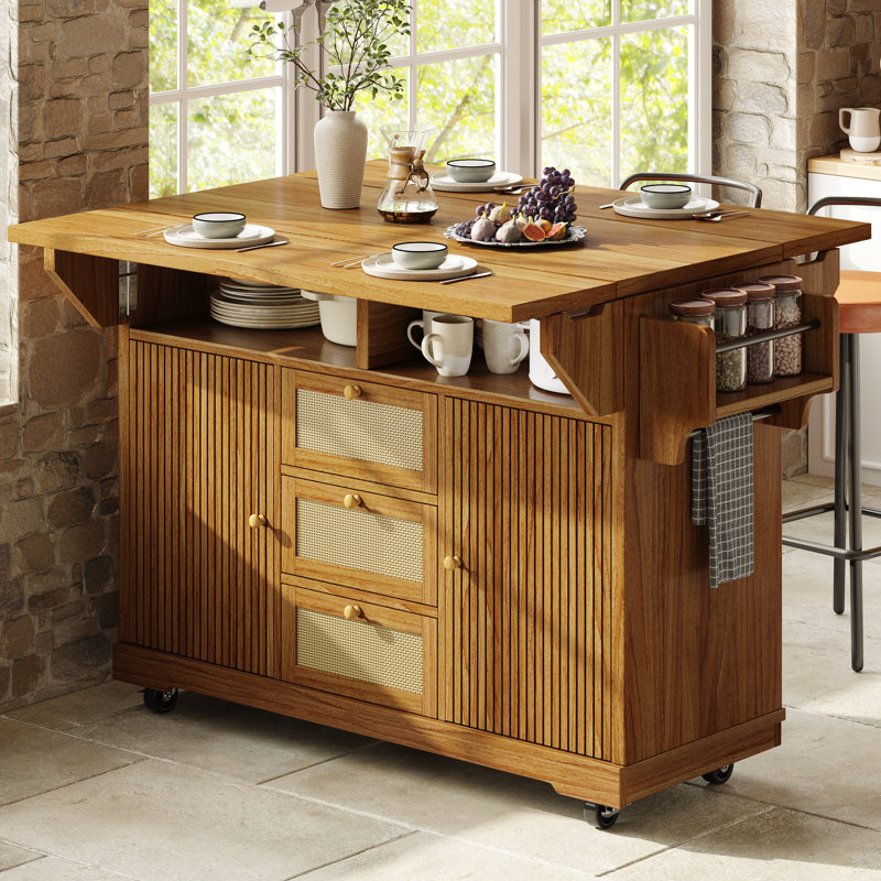Kitchen Island, Dark Brown