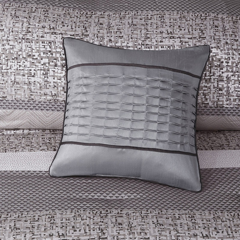 7 Piece Comforter King - Grey/taupe Forest Pattern, King Comforter + 6 Additional Pieces, Gray/Taupe