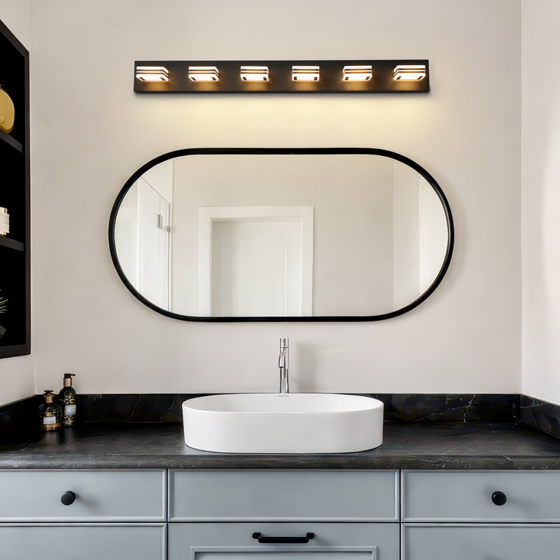 Luminaire de salle de bain moderne à DEL à 39 lumières à intensité variable de 39 pouces à 6 lumières avec tête rotative à 360 °, pour salle de bain, salon