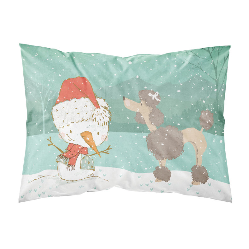 Snowman Christmas Microfiber, Chocolate Poodle