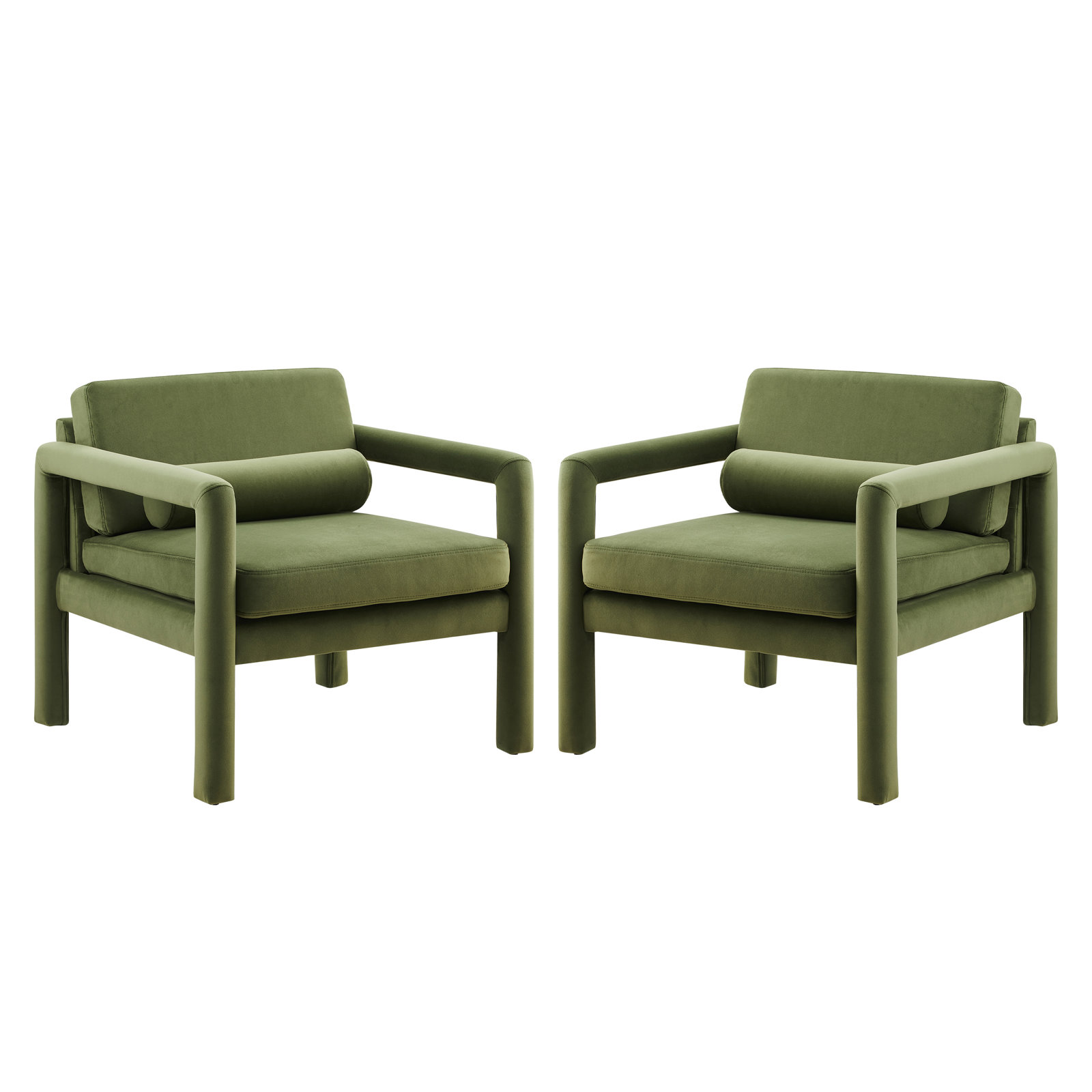 Solaris Velvet Accent Chair, Green Velvet