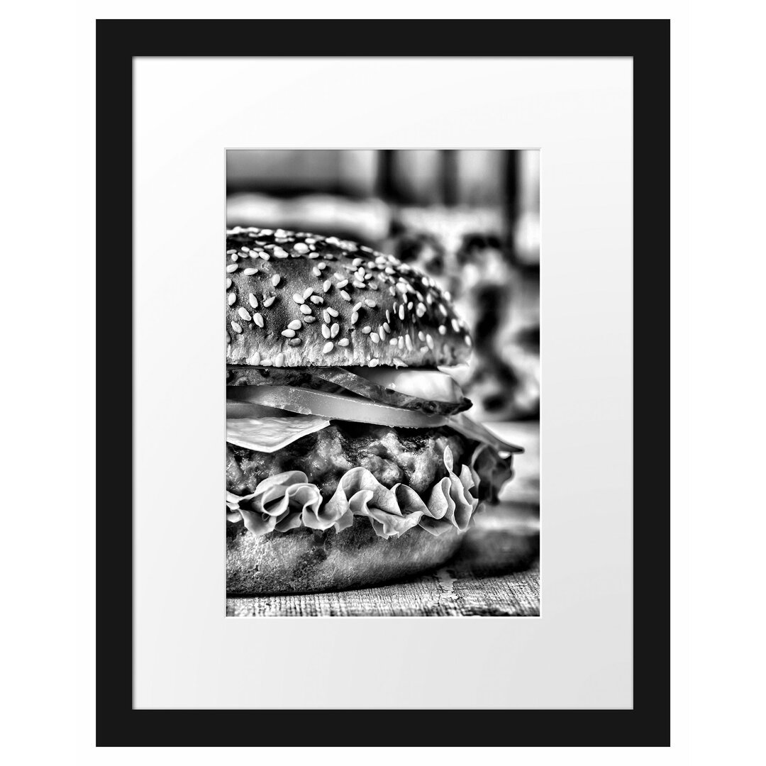 Gerahmtes Poster Burger Hamburger Fast