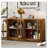Retro Arched Glass Door Sideboard with Adjustable Shelves