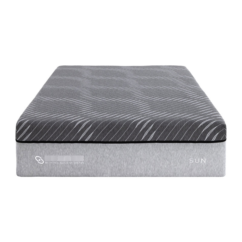Matelas de 14 pouces pour grand lit, couches à ressorts et en mousse à mémoire de forme, housse souple grise de taille compacte, tressée