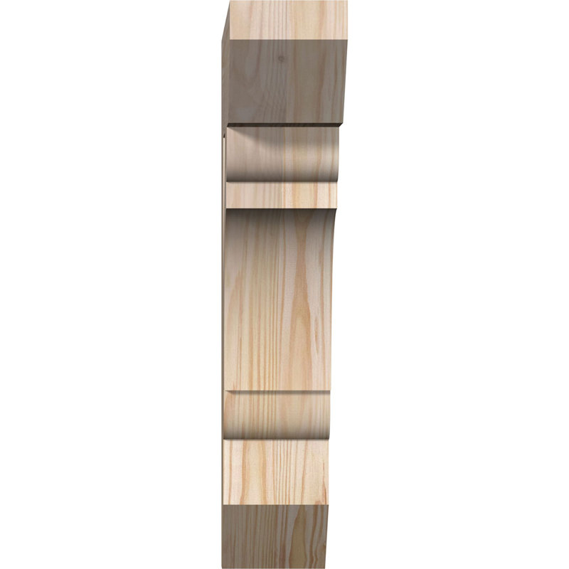 Support en bois / corbeau, Douglas (lisse), H 18 po x l 3,5 po x P 14 po