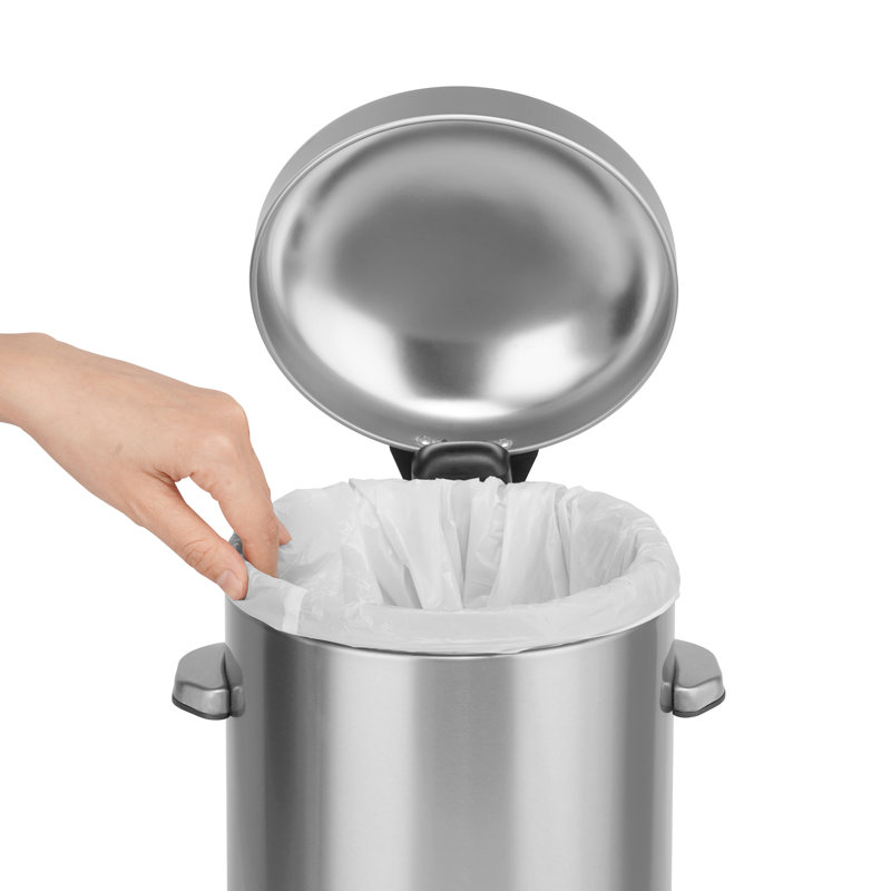 1.3 Gallon Brushed Stainless Steel Step Trash Can