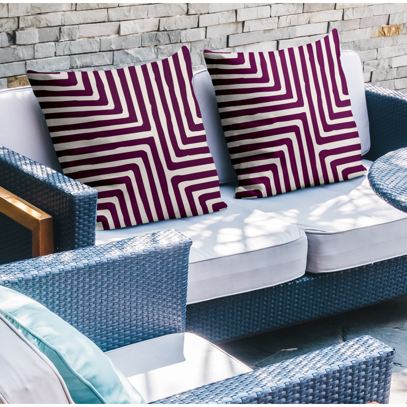  Coussin intérieur / extérieur carré, L 17 po x H 17 po, Mauve
