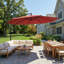 Parasol de patio décalé 10 pi avec base et sac de sable - Orange brûlé-770312858
