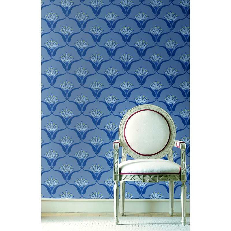 Shanghai Wallflower 10' L x 25" W Wallpaper Tile, Pink Petal, Peel & Stick, Self-adhesive