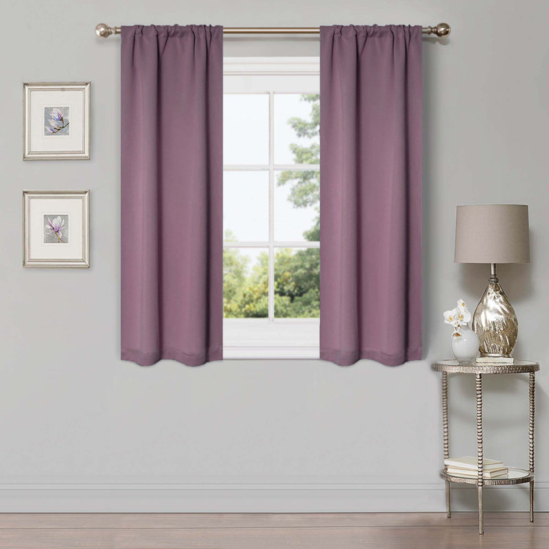 Paire de rideaux obscurcissant avec œillets Millendon, Glycine, L 26 po x L 63 po