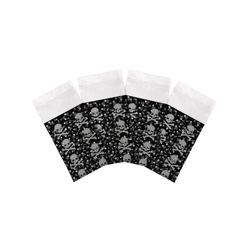 Petites serviettes de table en satin de coton Crossbones