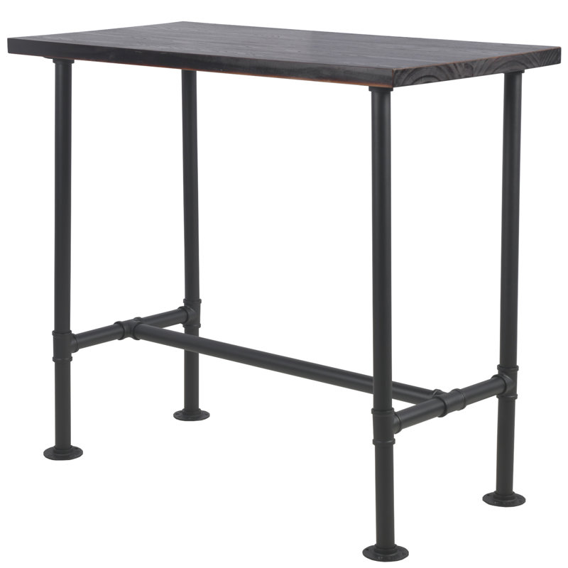 Winnipeg Pine Solid Wood Top Dining Table, Dark Brown, 41.3"H x 47.2"L x 23.6"W