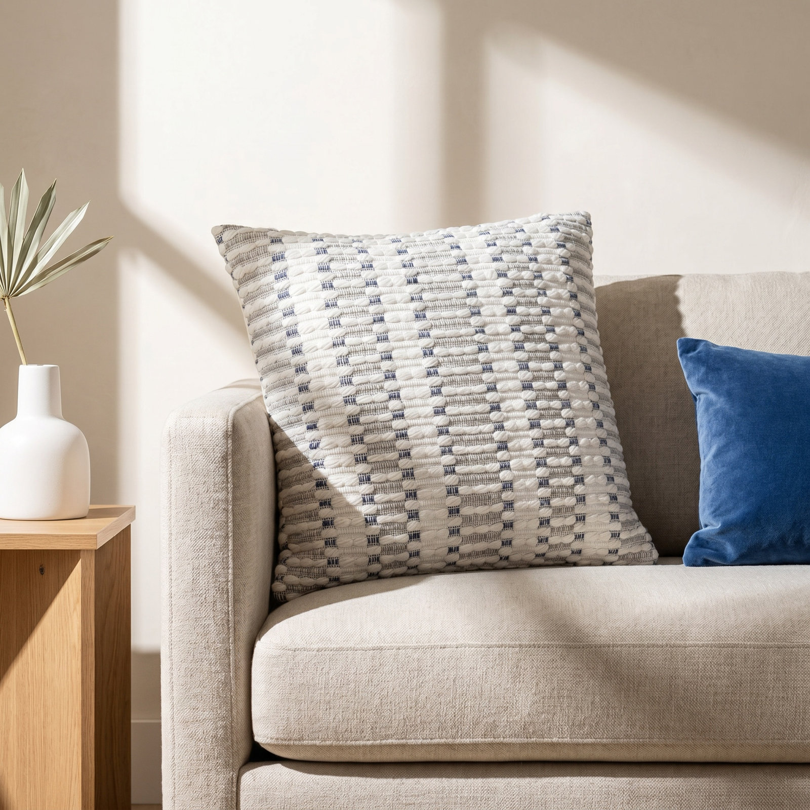 Rotterdam Geometric Throw Pillow, Down Blend, 20"H x 20"W