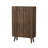Medieval-Style Modern Shoe Cabinet, Upright Shoe Storage Unit With Vertical Grooved Finish, Walnut-Colored Shoe Cabinet, Suitable For Hallways, Passageways And Entrances