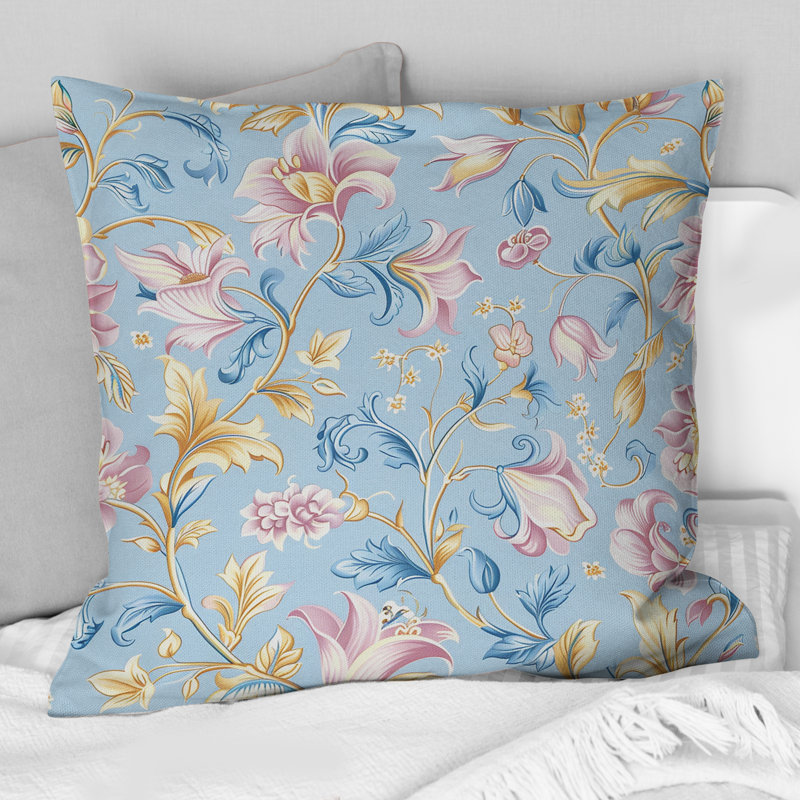 Coussin lombaire bohème rose et rose Boho, H 16 po x l 16 po, Carrée