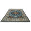 Tapis Oushak bleu en laine noué à la main 8 pi 10 po x 12 pi 2 po