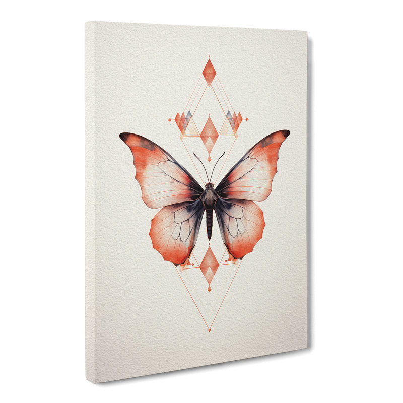 Moth Geometric No.2 - Wrapped Canvas Print, 60cm H x 40cm W x 3cm D