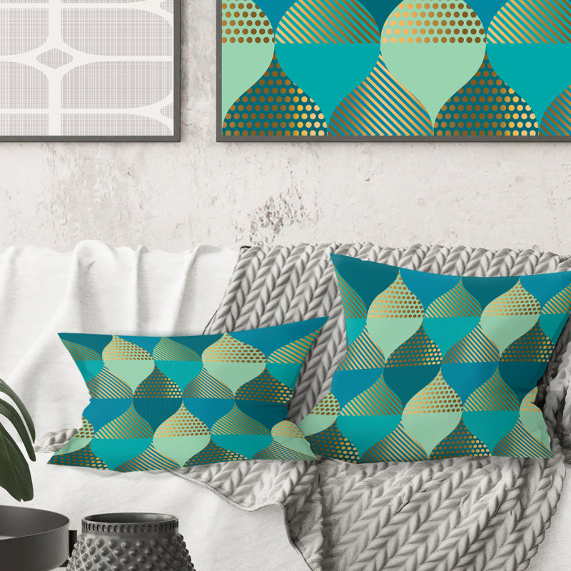 Coussin Luxury Luxury Retro Drops I - Mid-Century Modern, 18 po x 18 po