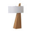 Lampe de table Obelisk - Abat-jour en coton et lin blanc-1979190710