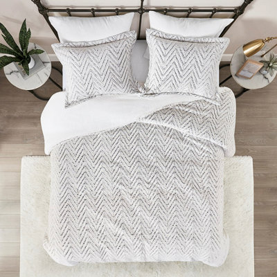 Lit très grand / très grand lit - Fausse fourrure, rembourrage en duvet synthétique, lavable, édredon doux, machine