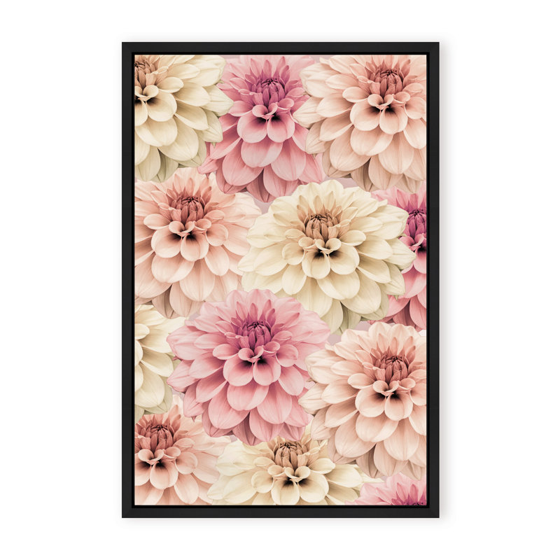 Nature Inspired Dahlia by  - Picture Frame Graphic Art on Paper, 24" H x 16" W x 1.125" D, Framed Matted Print, Beige