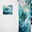 Rideau obscurcissant à spirales abstraites bleu turquoise et blanc - 1 panneau-107826882
