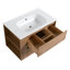 Base de meuble-lavabo mural simple 29,7 po Tiaunna en brun avec lavabo
