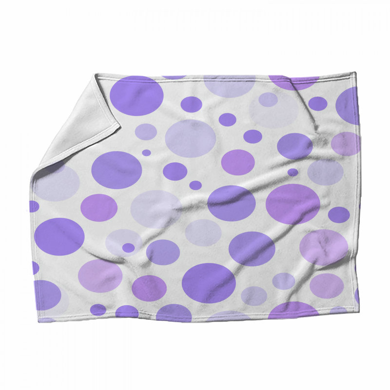 Polka Dots Fleece Throw Blanket - Pattern Throws for Sofas or Beds, 68in W x 80in H