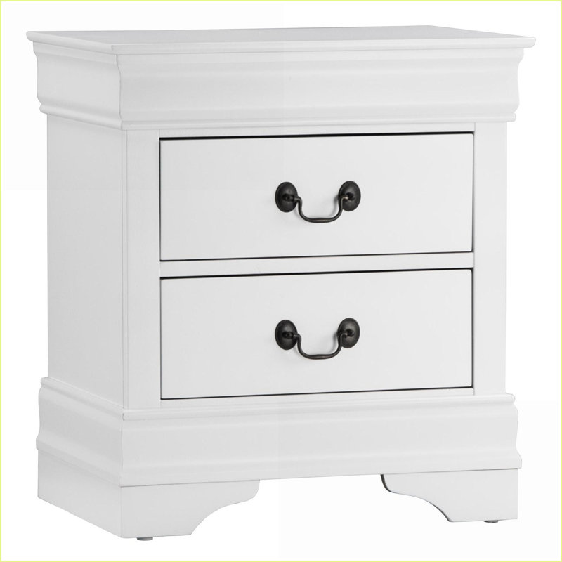 Table de chevet 2 tiroirs Traditional, Blanc