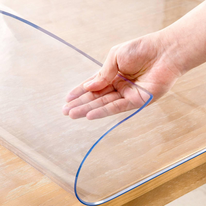 Housse de table transparente 36 x 60 pouces, protecteur transparent de 2 mm d'épaisseur, sous-table imperméable pour la salle à manger, la cuisine et le bureau