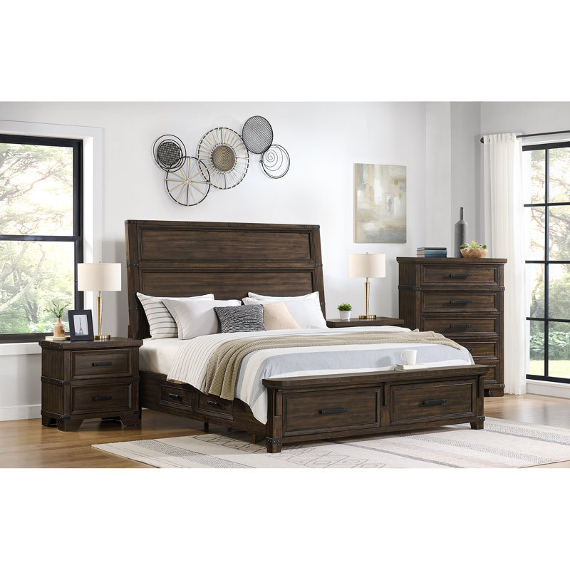 Ensemble de chambre à coucher 4 pièces Picket House Furnishings Canyon Ridge, Très grand lit