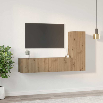 TV Cabinet Set 3 Pcs Engineered Wood
