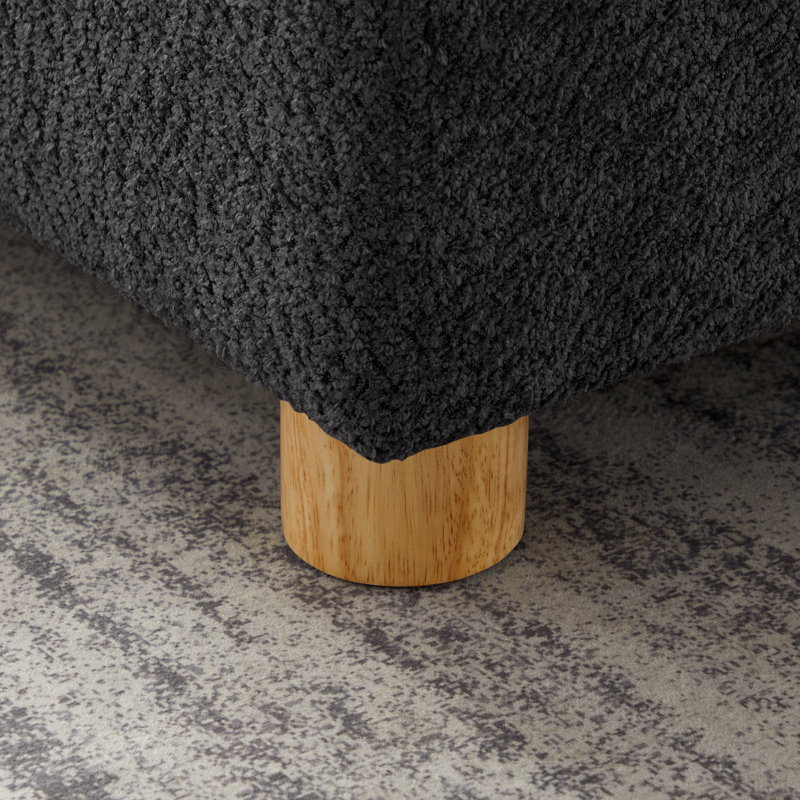 Canapé modulaire rembourré en U 6 pièces, Polyester gris foncé